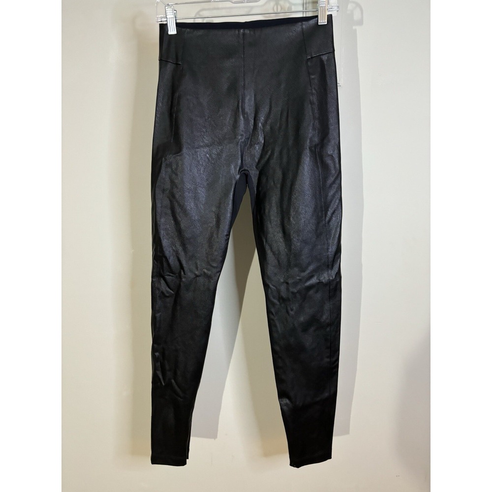 HONEYLOVE Black Faux Leather Leggings M Zip Ankle